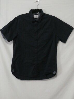 LEVEL TEN Men's Dark Navy Blue Short Sleeve Button Down Casual Shirt - Large